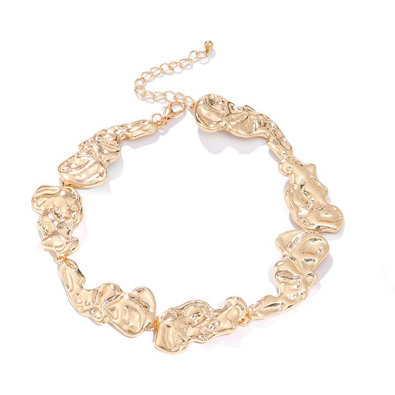 Wholesale Metal irregular splicing geometric jewelry set,  women' s alloy necklace,  earrings,  and bracelet