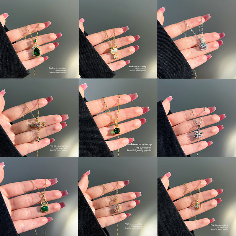 Wholesale Forest Style Titanium Steel Necklace Temperament Clavicle Chain Choker Necklace ACC-NE-Panshi004