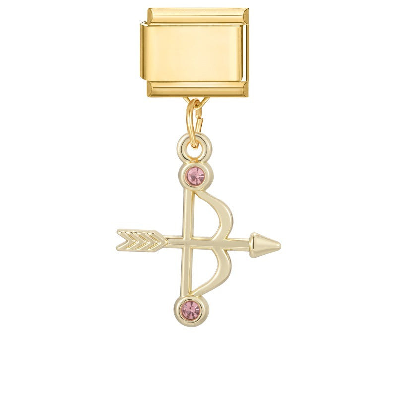 Wholesale Gold Bow Dog Pendant DIY Bracelet - Chic Fashion Accessory Gift