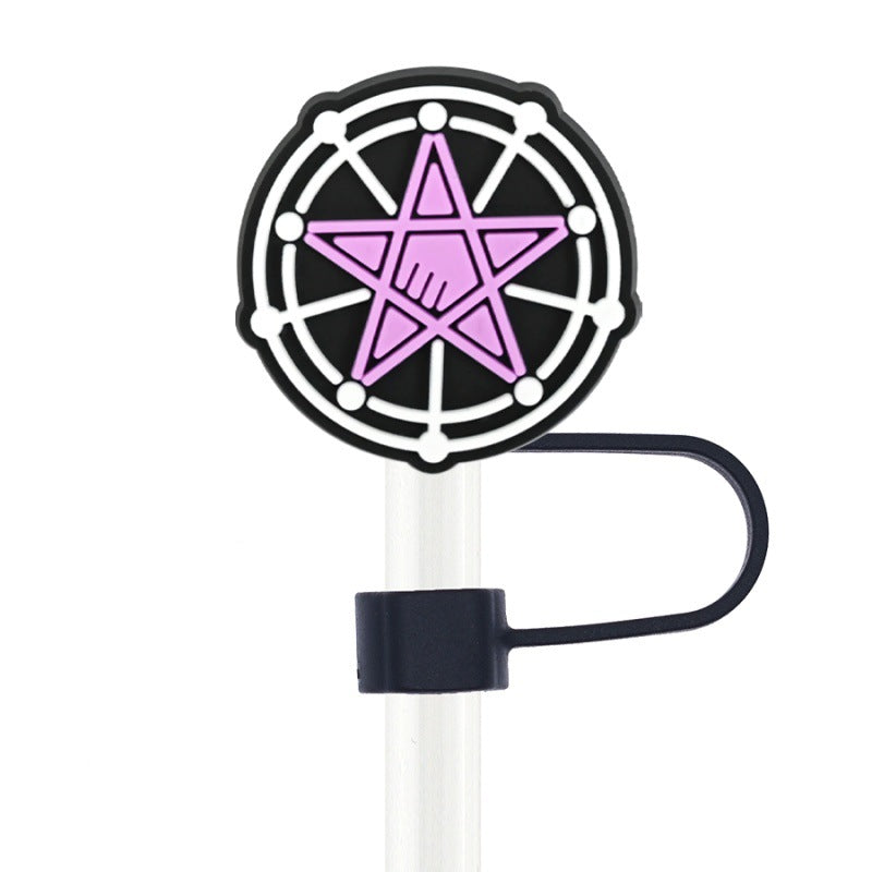 Wholesale Random 100pcs Creative    10mm PVC Soft Straw Tube Cap