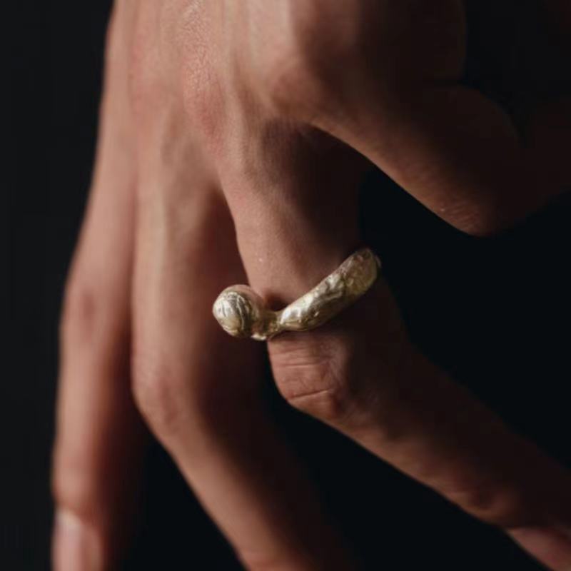 Wholesale  S925 Sterling Silver Ball Ring Solid Handmade Ring