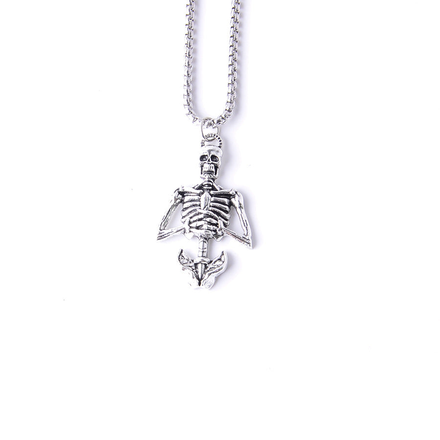 Wholesale Halloween skull pendant stainless steel necklace