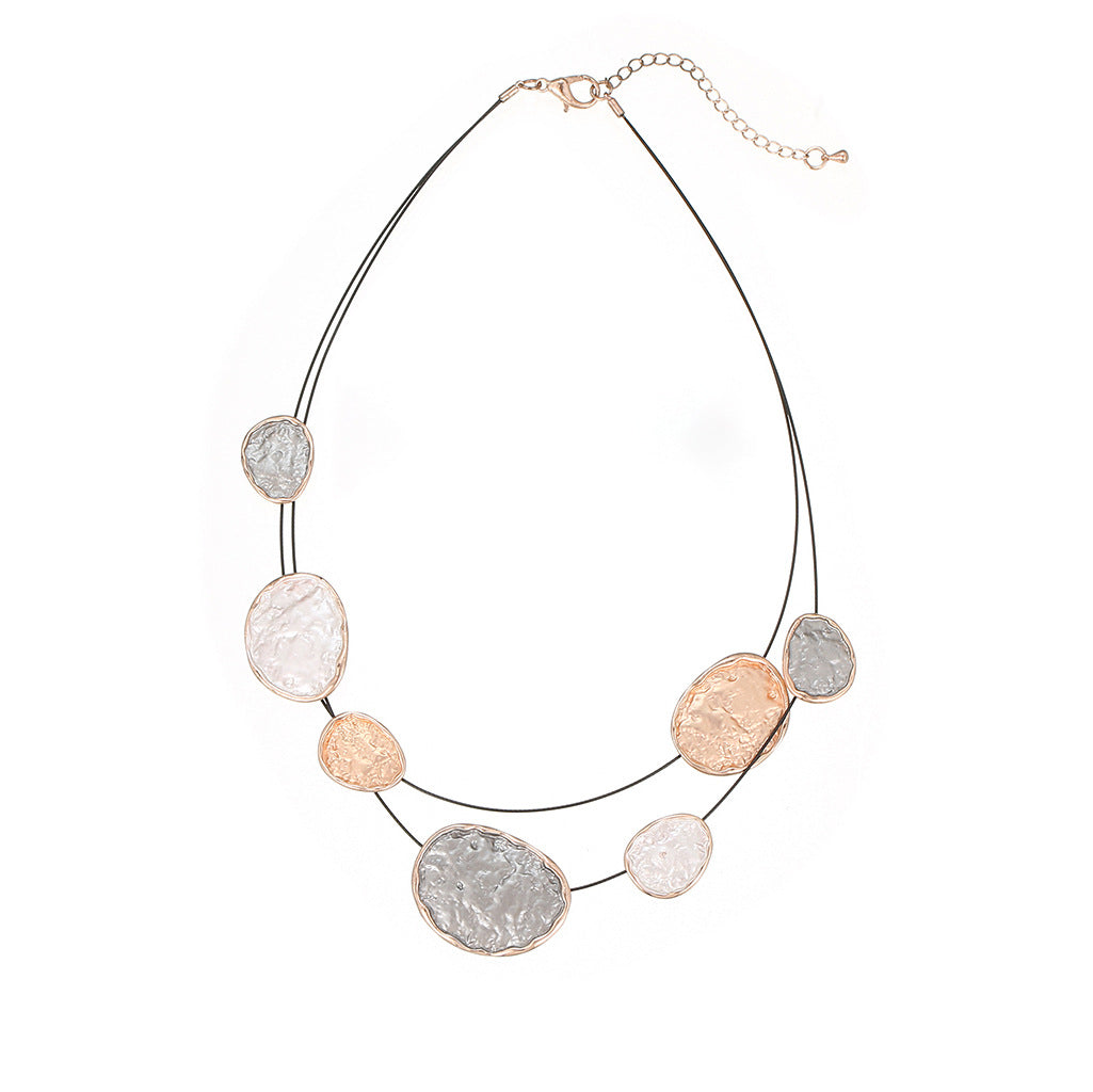 Wholesale  Colorful Round Irregular Alloy Necklace Drip Oil Exaggerated Shape Necklaces