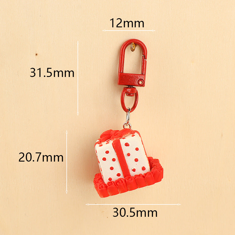 Keychain de gâteau d'anniversaire stéréo en gros