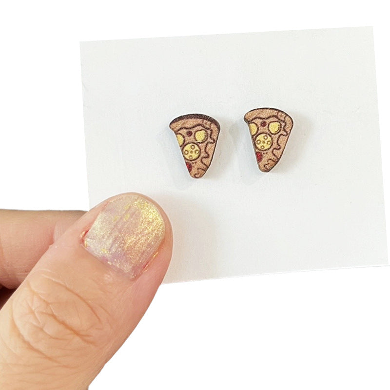 Wholesale 2 pairs/ pack Wooden Gourmet Gardening Cooking Horn Earrings