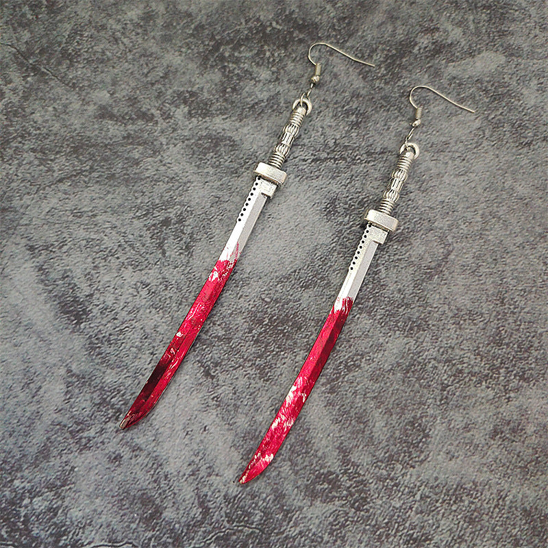 Wholesale  Halloween alloy earrings dagger axe horror blood earrings