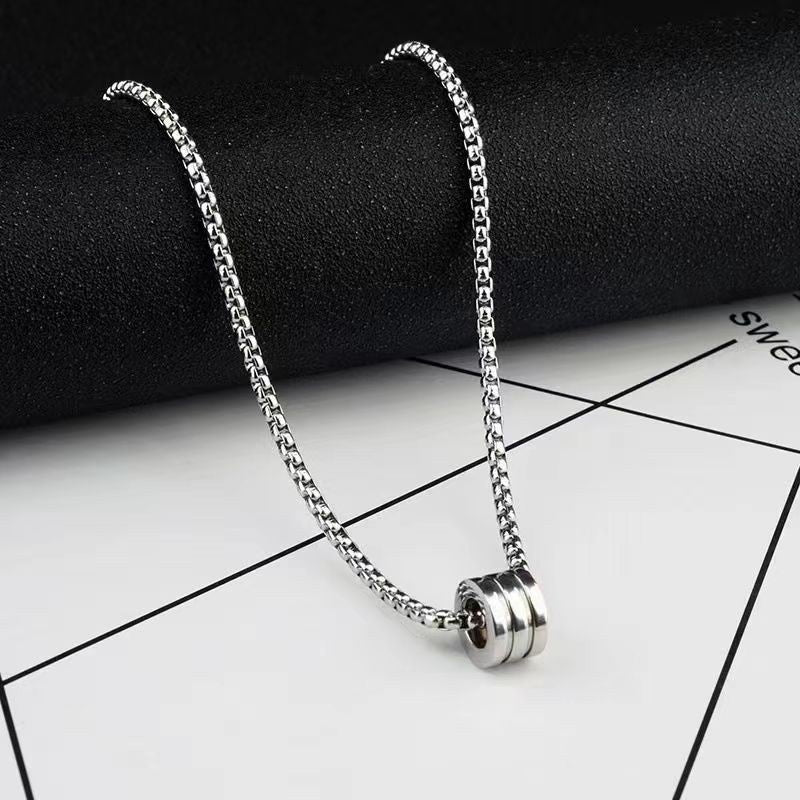 Wholesale Polished Stainless Steel Cylindrical Waist Necklace,  Trendy Niche Design Fashion Accessory