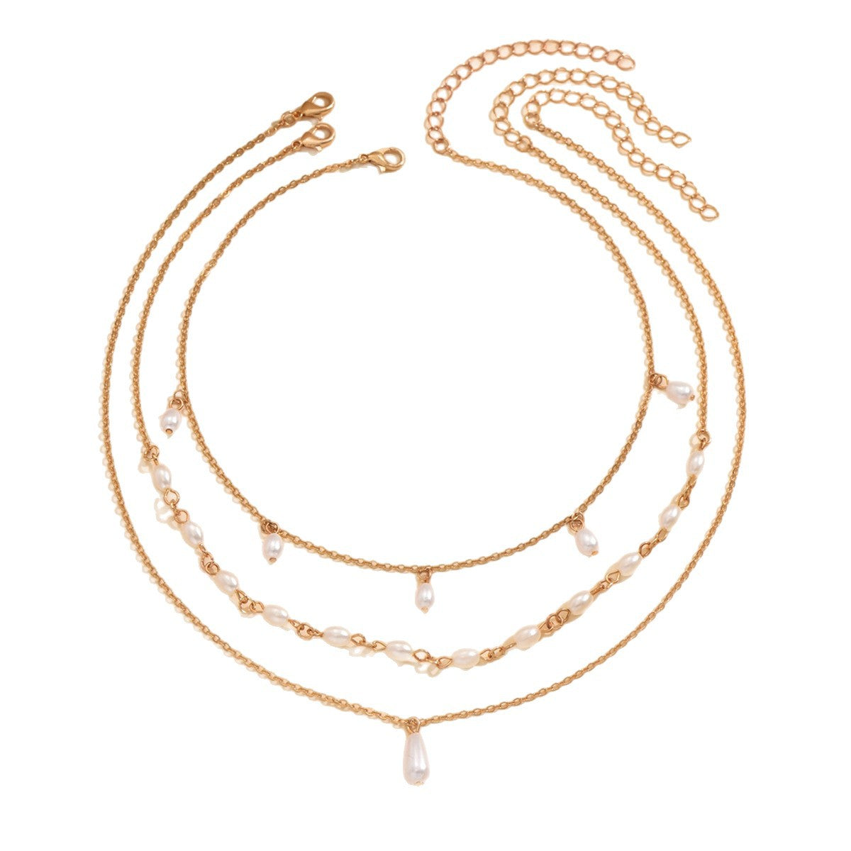 Wholesale multi-layered pearl pendant necklace