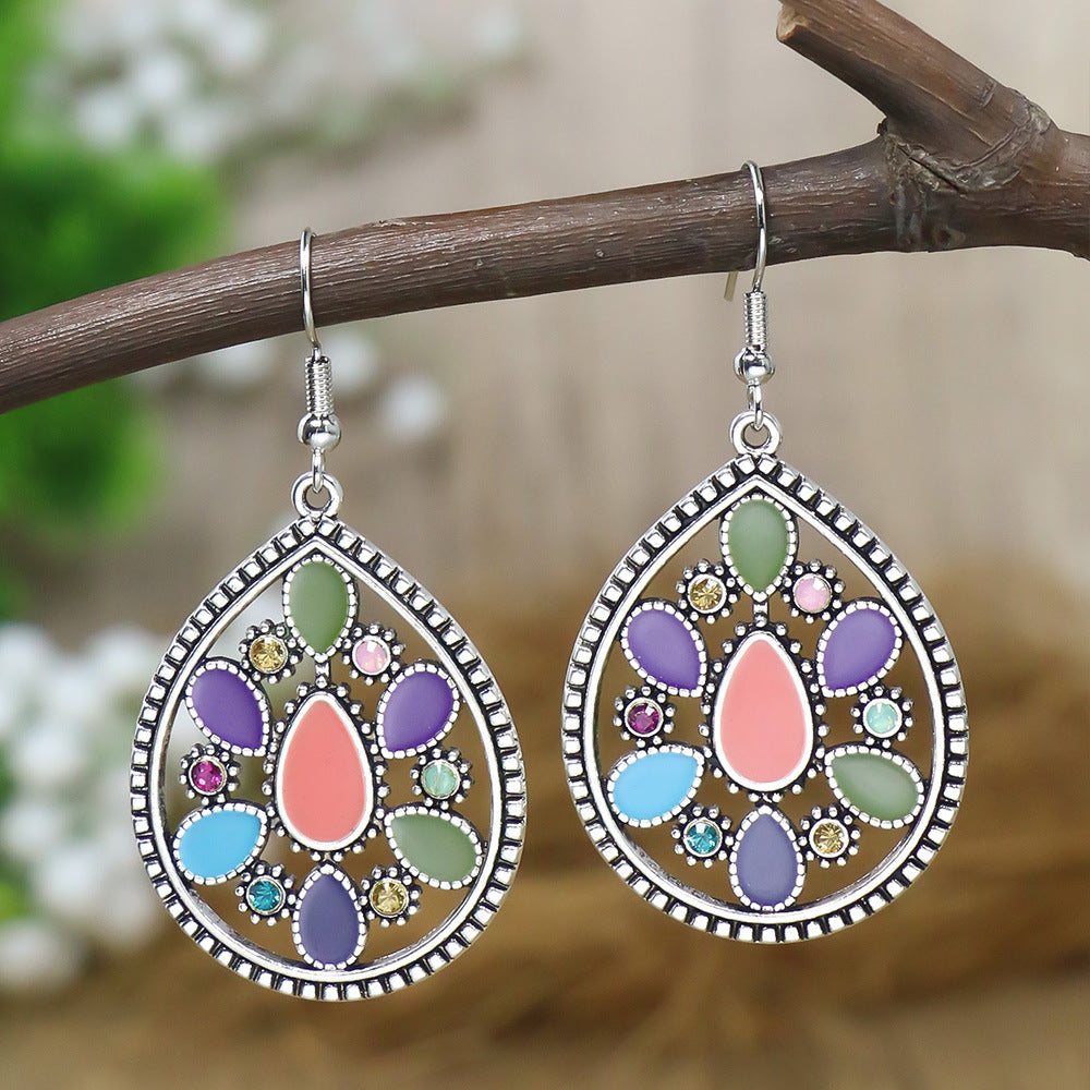 Wholesale Bohemian Drop Earrings Colorful Ethnic Style Everyday Wear Gift