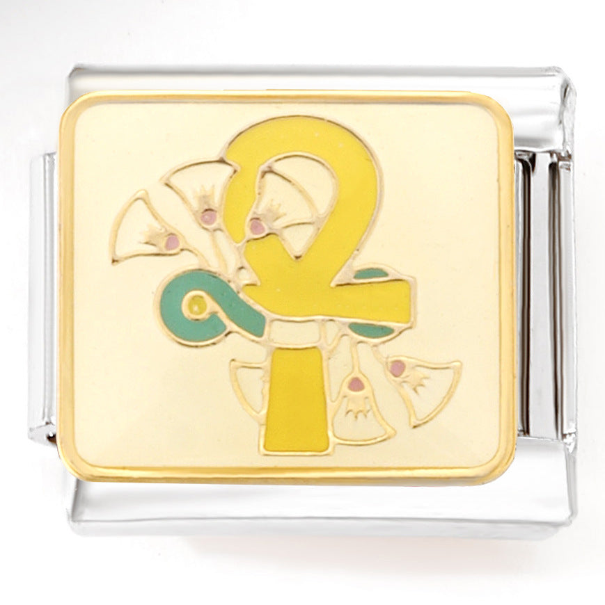 Wholesale Italian Charm Bracelet 9mm DIY Splicing Egyptian Desert Series Stainless Steel Composable Bracelet