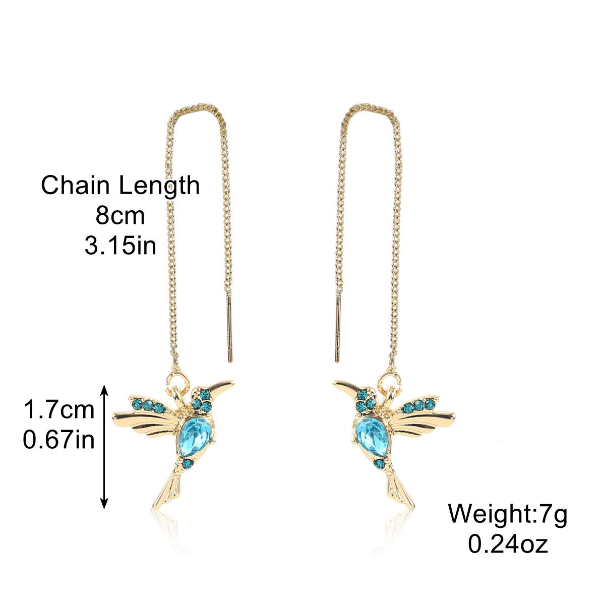 Wholesale  Small Crowd Long Tassel Ear Line Butterfly Love Bird Ear Line Earrings
