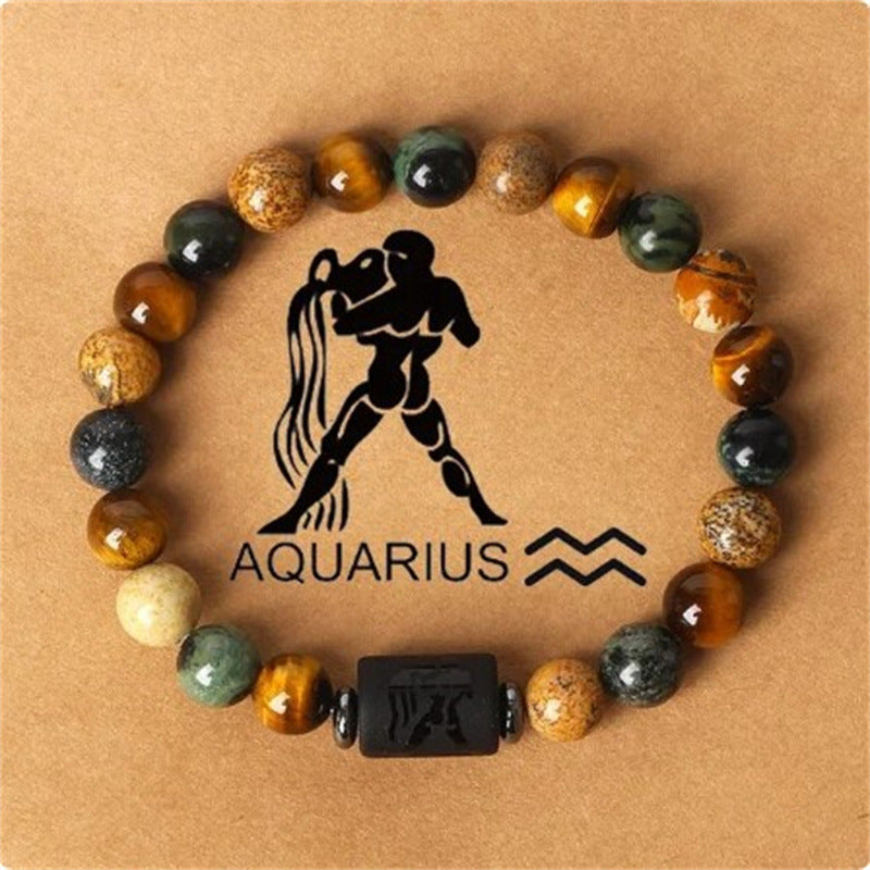 Wholesale Twelve Zodiac Signs Natural Stone Bracelet Handmade Beaded Bracelet ACC-BT-Yunh003