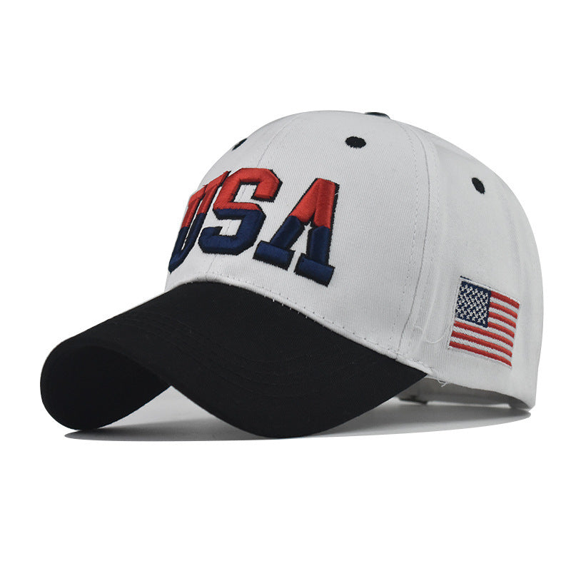 Wholesale Cotton Baseball Cap With USA Flag Embroidery Stylish Adjustable Summer Hat For Everyday Wear