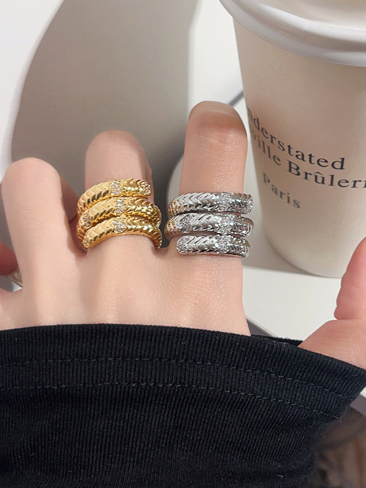 Wholesale vintage three-layer snake bracelet  ring