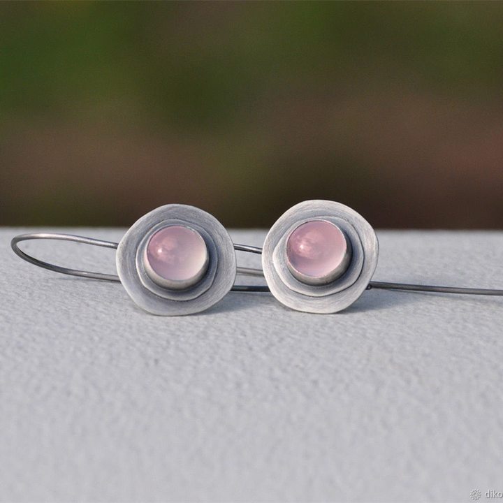 Wholesale Creative Pink Moonstone Long Earrings
