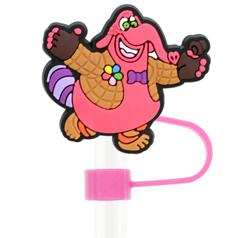 Wholesale Random 100pcs Straw Tube Cap Cartoon PVC Soft Straw Plug Straw Cover ACCVIP-SCR-RYY010