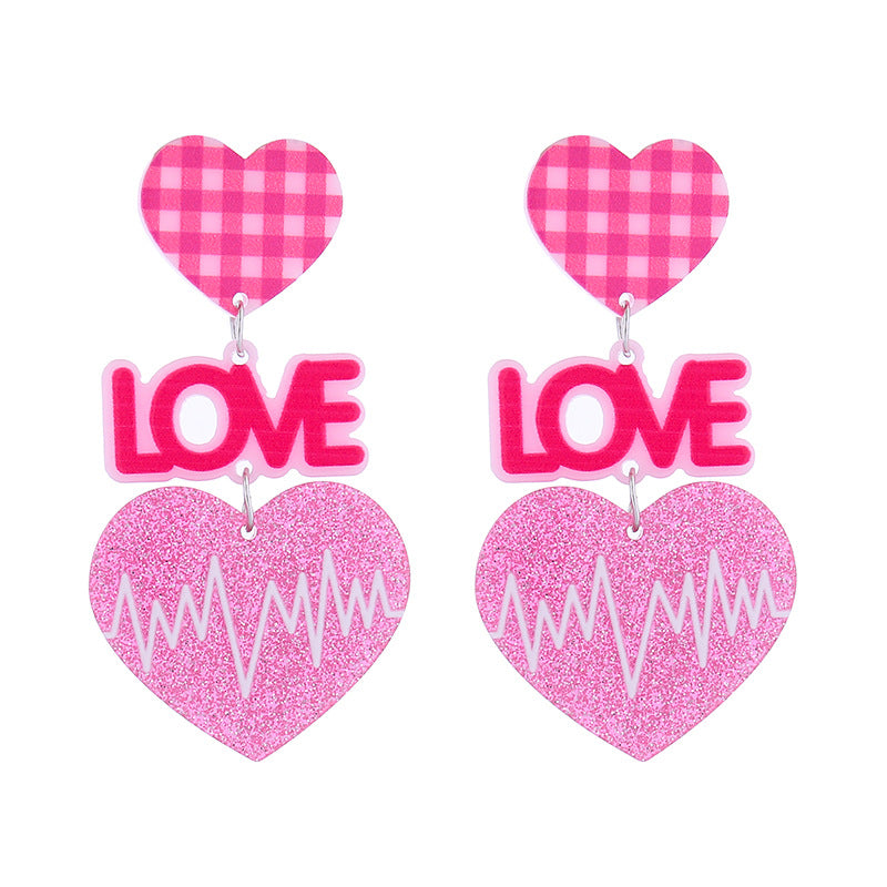 Wholesale Valentine's Day  Lover Text Acrylic Earrings