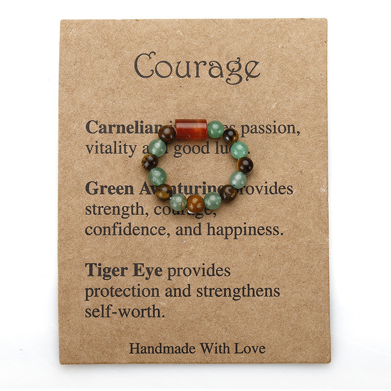 Wholesale Natural Stone Beaded Elastic Ring Handmade Bracelet