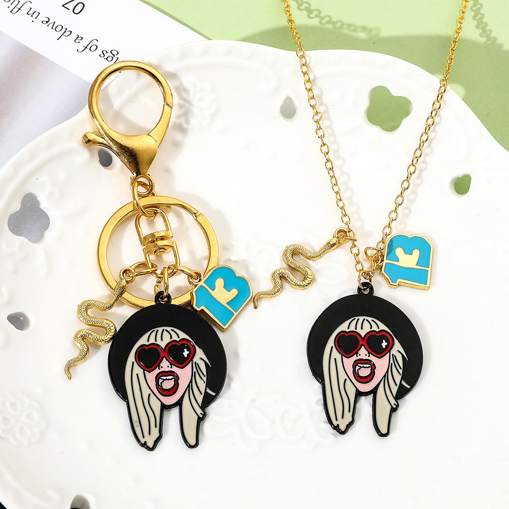 Wholesale Star Necklaces Metal Keychains ACC-NE-Zhuox003