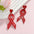 Wholesale Valentine's Day Red Ribbon Wooden Earrings