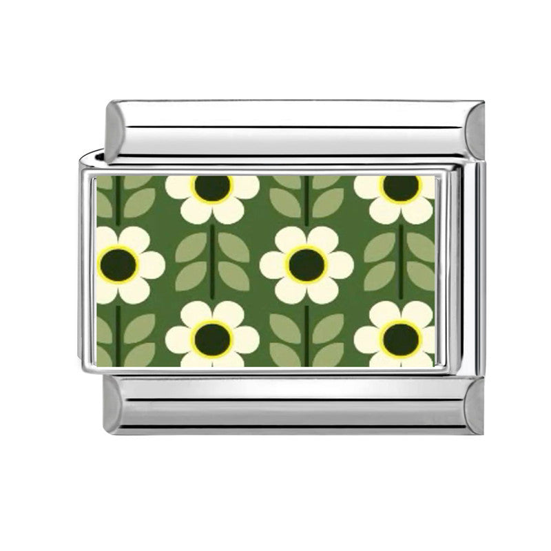 Wholesale  Italian Charm Bracelet 9mm DIY Fresh Floral-Themed  Creative Stainless Steel Composable Bracelet