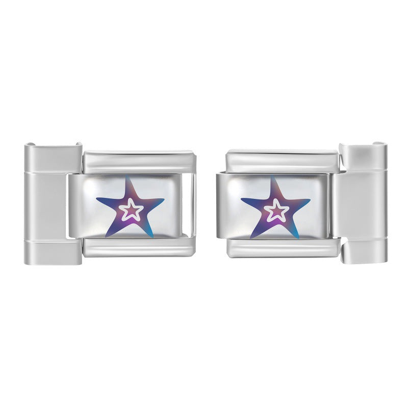 Wholesale 9mm Italian Charm Starter Bracelets DIY square Single Section Creative Stainless Steel Composable Bracelet