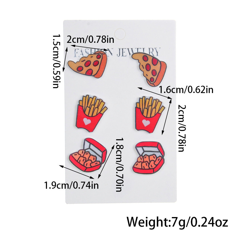 Wholesale Acrylic  Pizza Fries Chicken Nuggets Earrings