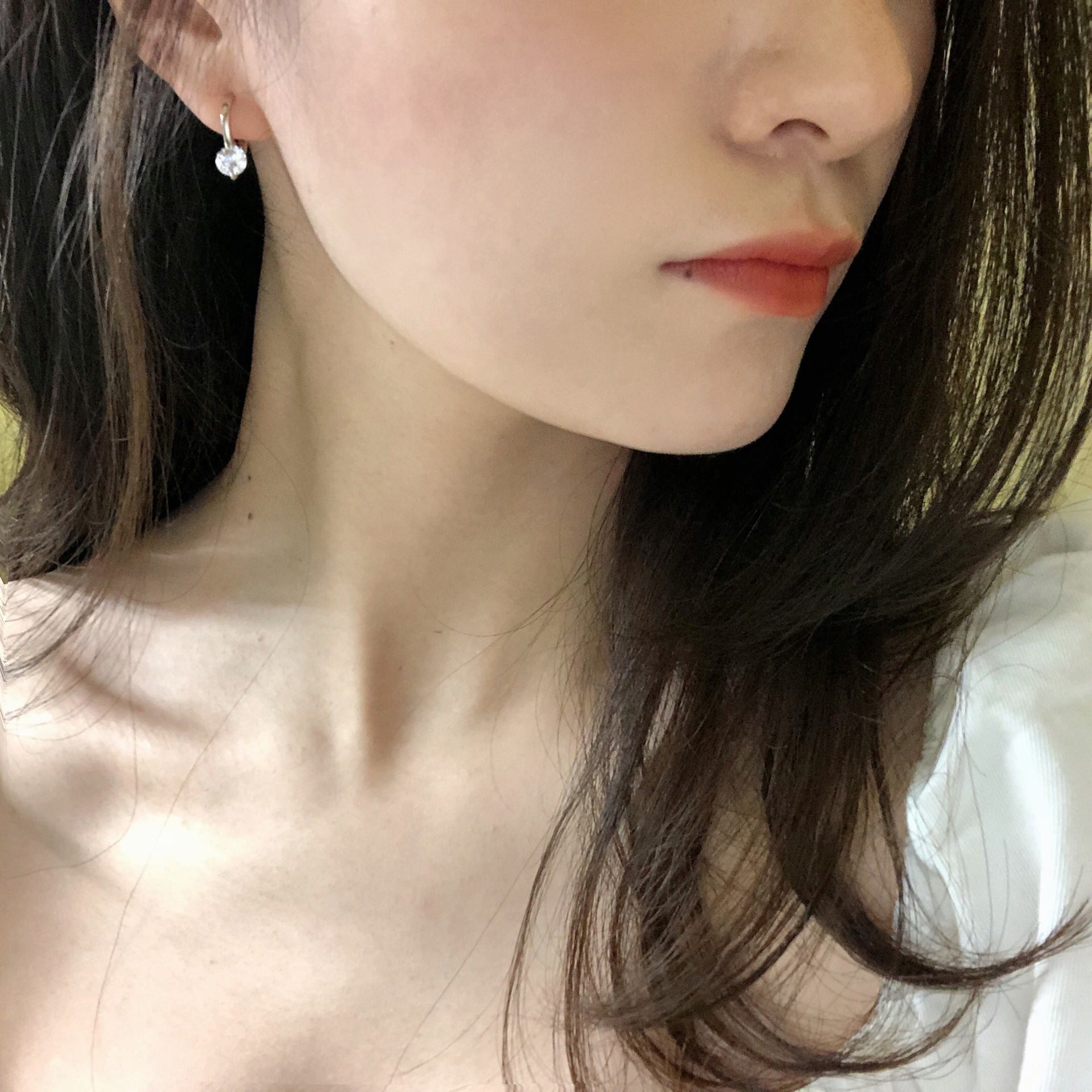 Wholesale Copper Small Hoop Earrings Minimalist Korean Style Everyday Wear Jewelry Accessory