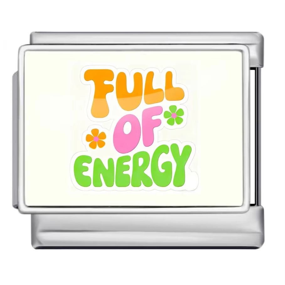 Wholesale italian Charm Bracelet 9mm DIY Colorful English Series Creative Stainless Steel Composable Bracelet