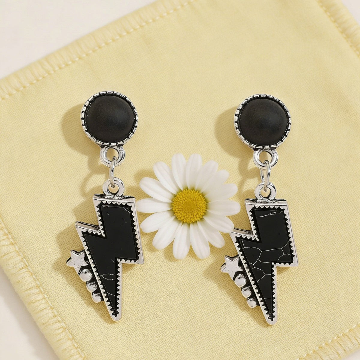 Wholesale Ethnic Style Exaggerated Lightning Five Pointed Star Turquoise Earrings