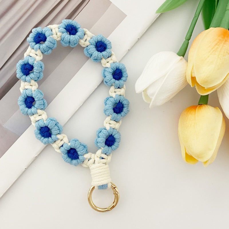 Wholesale Small Daisy Flower Mobile Phone Lanyard Keychain Bohemian Holiday Style Keychains ACC-KC-Huaien001