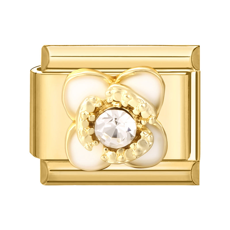 Wholesale 9mm Italian Charm Starter Bracelets DIY square Single Section Creative Stainless Steel Composable Bracelet