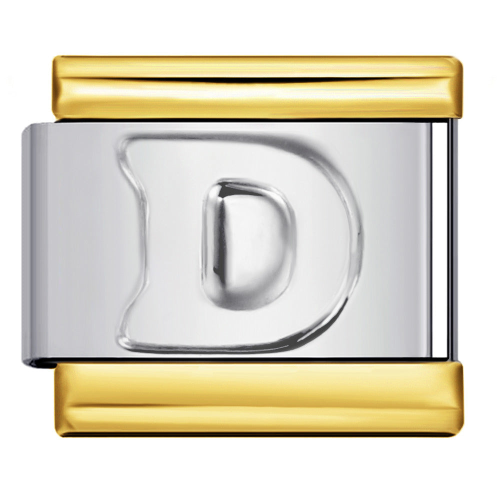 Wholesale Italian Charm Bracelet 9mm DIY letter Creative Stainless Steel Composable Bracelet