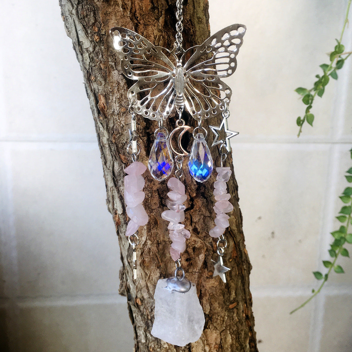 Wholesale Butterfly Energy Gravel Sun Catcher Wind Chime Crystal ACC-WS-RongGuan005