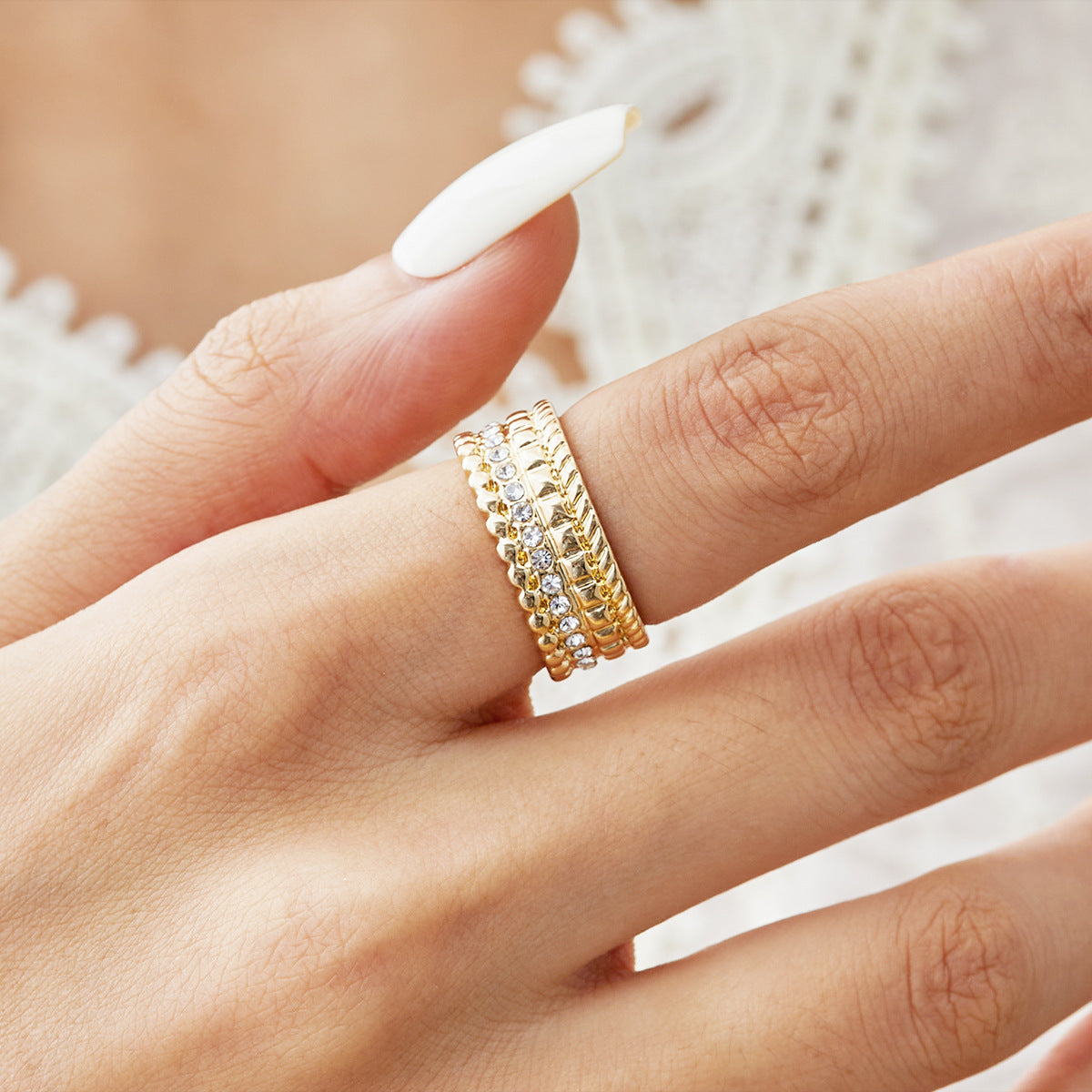 Wholesale blue eye ring Devil eye opening adjustable ring