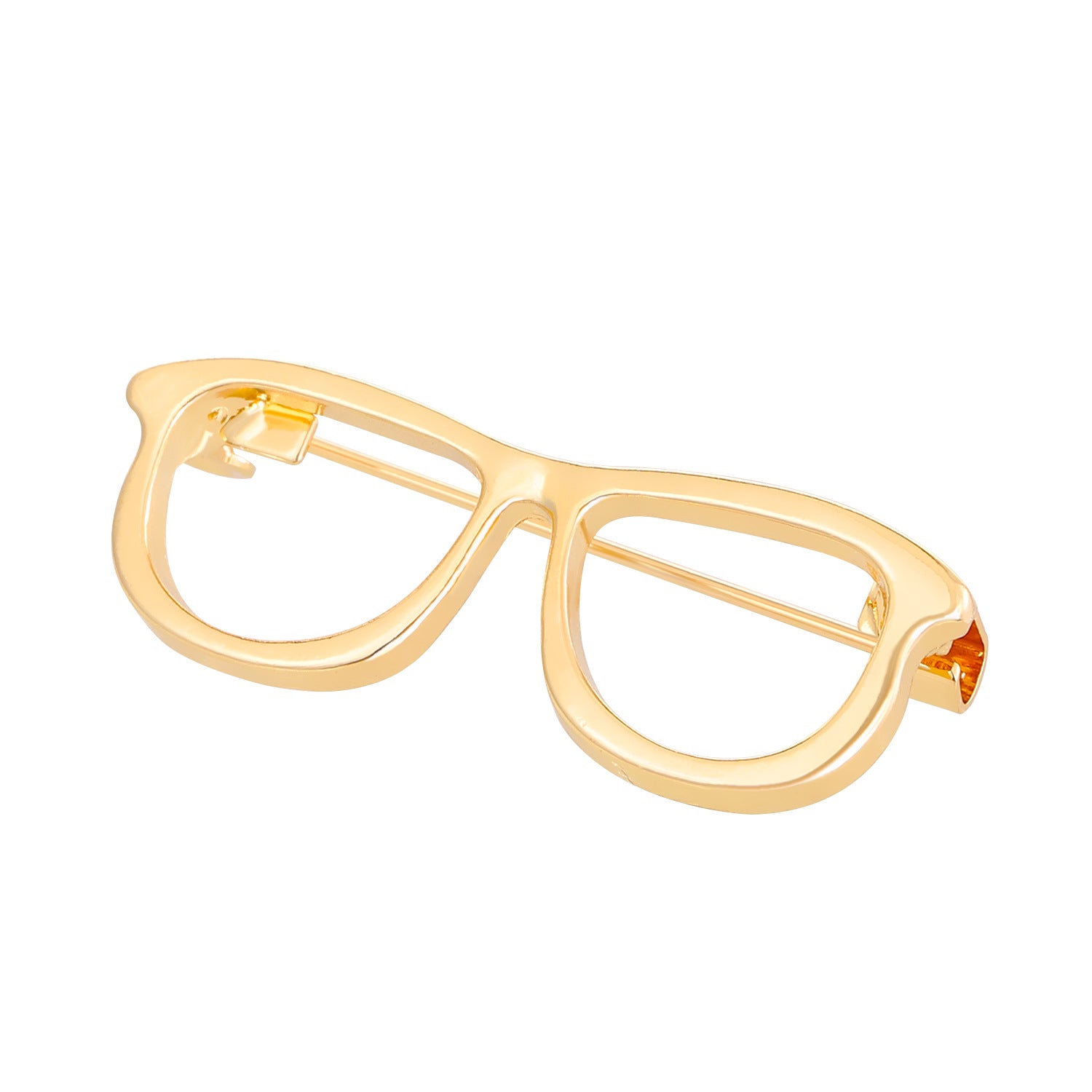 Wholesale Stylish Women S Alloy Eyeglasses Shaped Brooch Pin Trendy Geometric Hollow Design Electroplated Finish Fashion Jewelry Accessory For Blouse And et