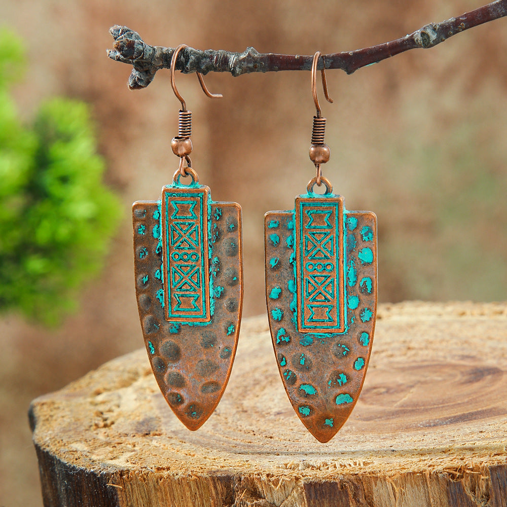 Wholesale Bohemian Hollow Geometric Retro Vintage Alloy Earrings for Everyday Wear or Gift