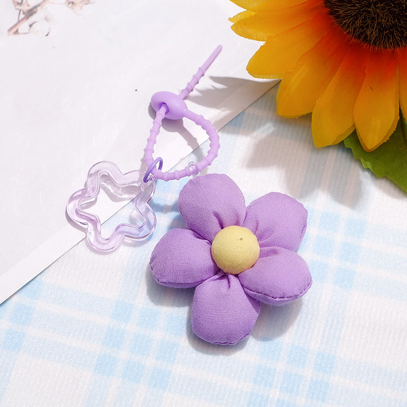 Wholesale Cartoon Fabric Flower Bag Charm Trendy Decorative Accessory for Bags and Phones