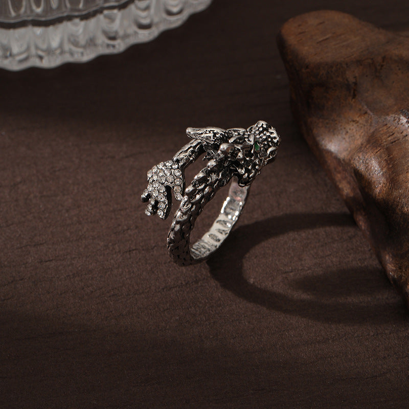 Wholesale Men's Hip-hop Style Retro Zinc Alloy Open Adjustable Ring ACC-RS-YunJ016