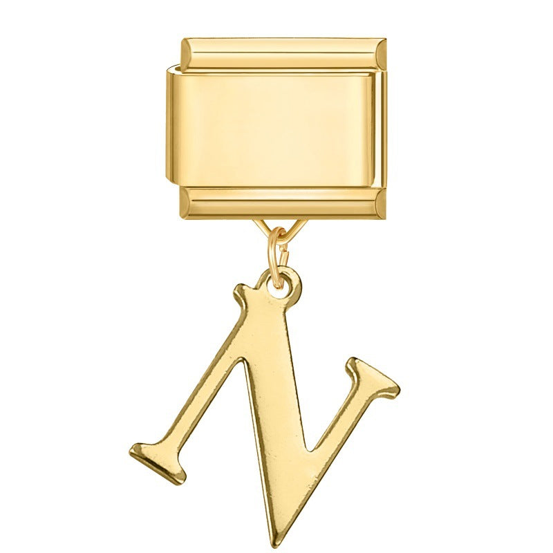 Wholesale 9mm Italian Charm Starter Bracelets DIY Letter Series Stainless Steel Composable Bracelet