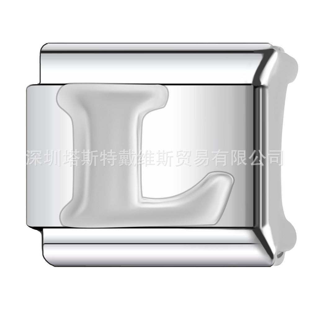 Wholesale 9mm Italian Charm Starter Bracelets DIY square Single Section Creative Stainless Steel Composable Bracelet