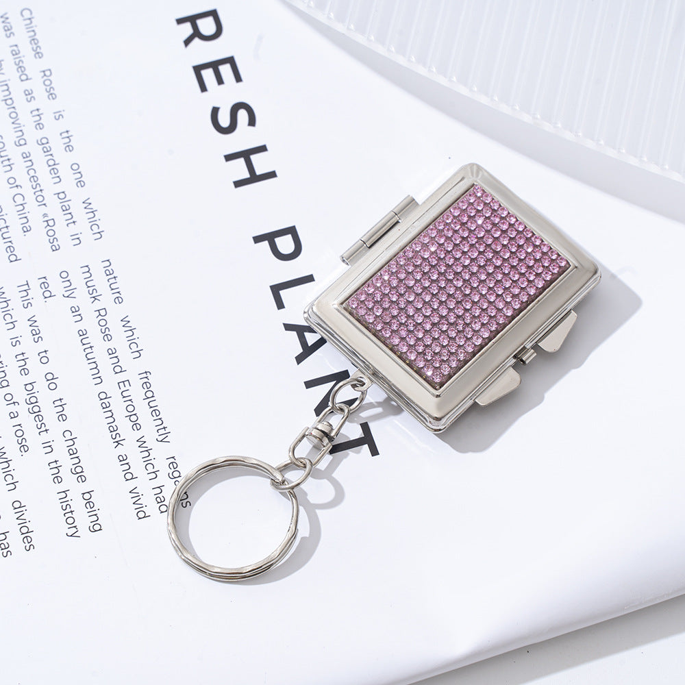 Wholesale Rhinestone Mini Makeup Mirror Keychains ACC-KC-ZhiYa053