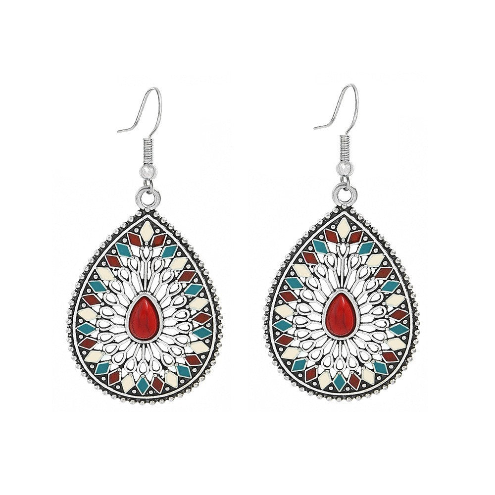 Wholesale Bohemian Ethnic Geometric Drop Earrings Zinc Alloy Fashion Accessory for Boutique Resale