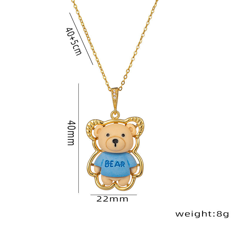 Wholesale Cartoon Animal Image Pendant Cute Necklaces Titanium Steel Necklace ACC-NE-Kouz007