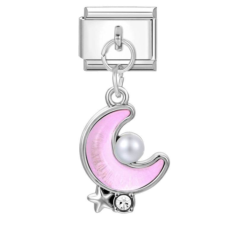 Wholesale Italian Charm Bracelet 9mm DIY Splicing Colorful Silver Pendant Stainless Steel Composable Bracelet