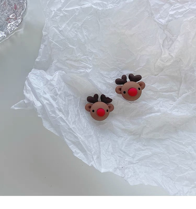 Wholesale Christmas Santa Claus Elk Ear Studs Clip Earrings ACC-ES-Yijia002