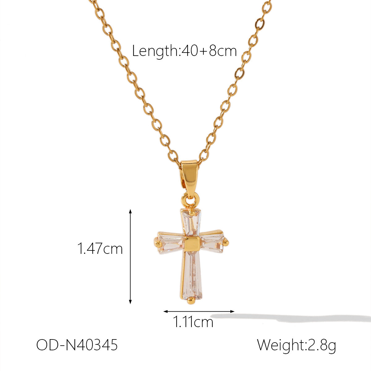 Wholesale Titanium Steel cross necklace diamond pendant clavicle chain