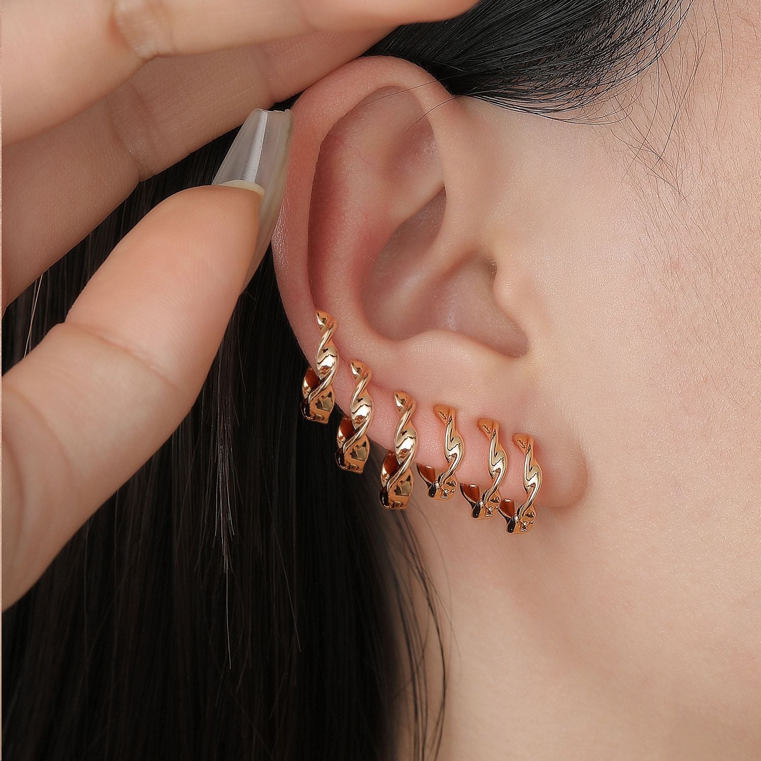 Wholesale Circular alloy punk earrings