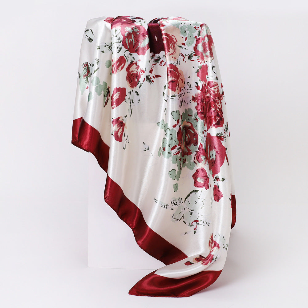 Wholesale Cashew nut printed colored  90cm square scarf