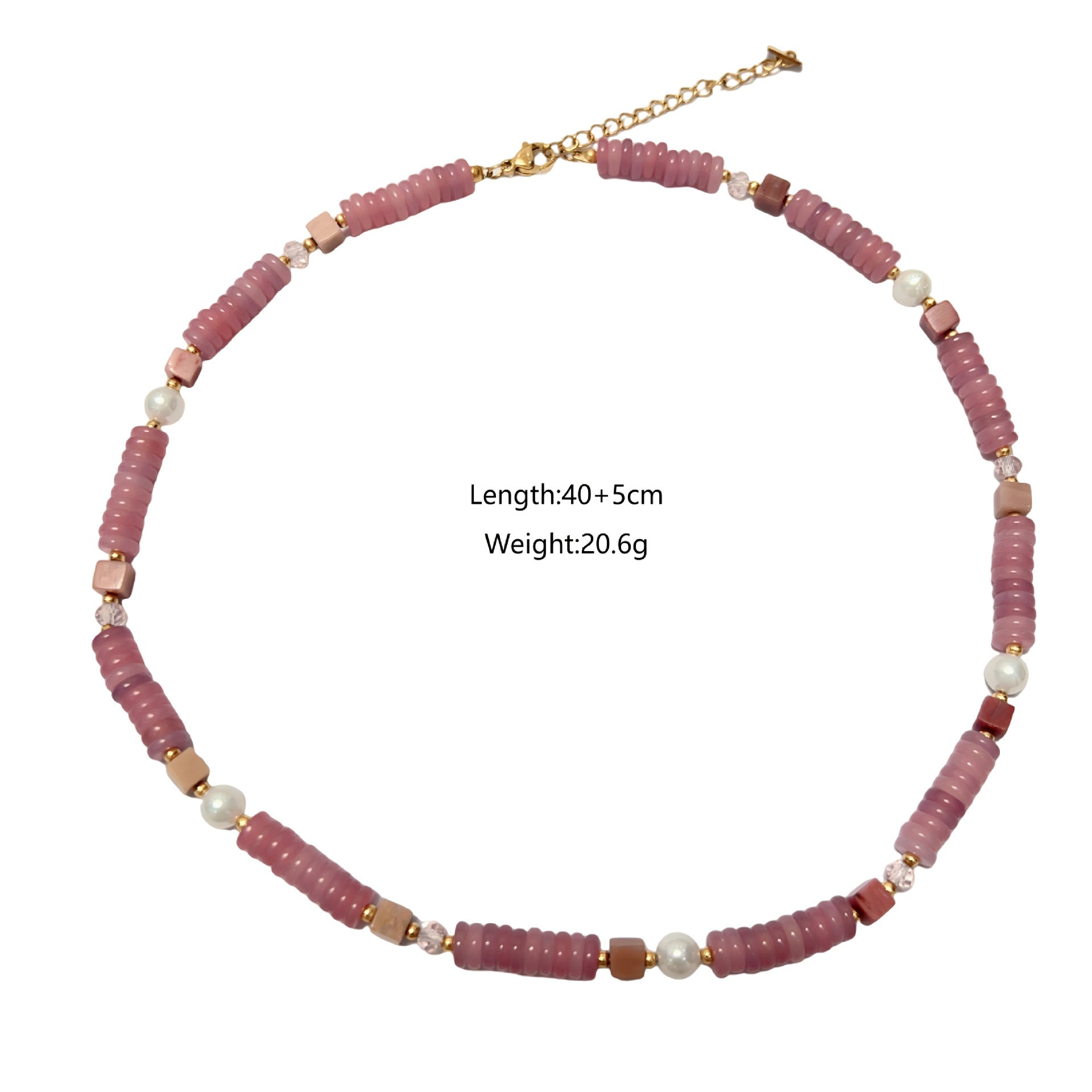 Wholesale Stainless steel Bohemian  Natural Stone Handmade Natural Pearl Guardian Bead Chain Necklace